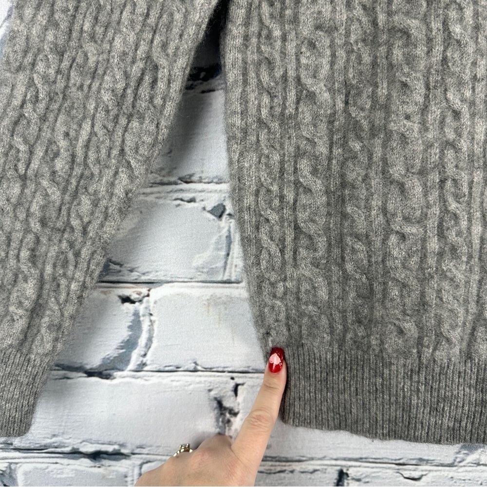 Cashmere Club Room Luxury Sweater Women’s XL Gray Cable Knit Academia Preppy - Picture 5 of 9